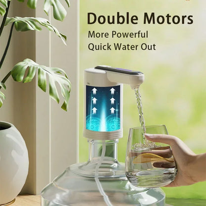 Double Pumps Powerful Automatic Water Dispenser Portable Water Gallon Bottle Switch Pump USB Charging for Home Kitchen Office Beauty World Shop
