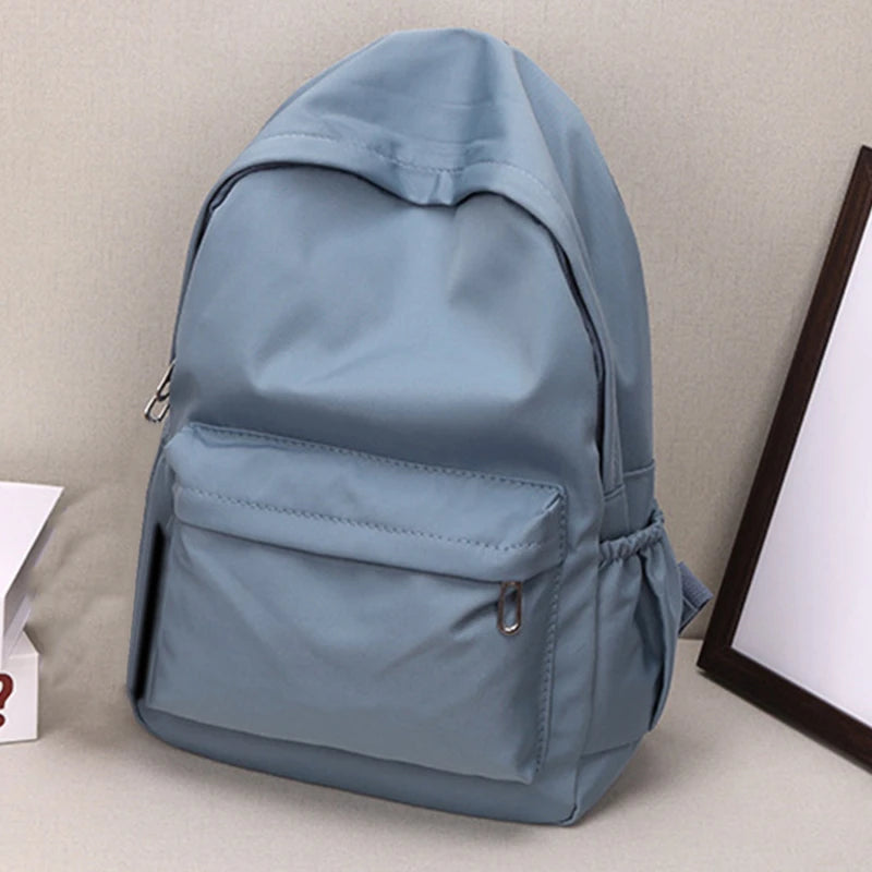Lightweight Solid Color Backpack for High School Students Multifunctional Casual Bag School Travel Daily Use Simple Design Beauty World Shop