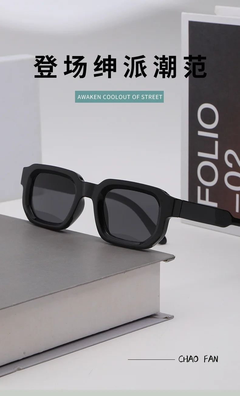 New Retro Rectangular Frame Sunglasses - Fashionable Retro Sunglasses With Uv400 Protection3007 Beauty World Shop