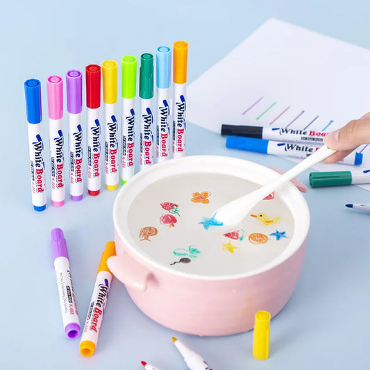 Water Floating Pen Magical Ink Pens With Spoon Floating Color Water Painting Floating Chalk Art Graffiti Drawing Set For Kids Beauty World Shop