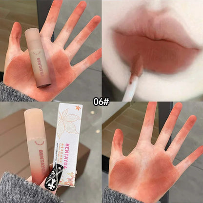 BENTAYGA Autumn Velvet Lip Mud — Matte Finish, Skin-Tone Enhancing Lip Tint, Versatile Nude Makeup, Budget-Friendly for Students Beauty Trend Shop
