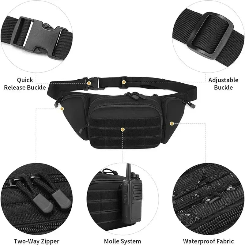 Packs for Men Nylon Shoulder Hiking Tactical Multi-function Waist Pack Fanny  Mobile Phone Bag Sports High-capacity Waist Bag Beauty World Shop