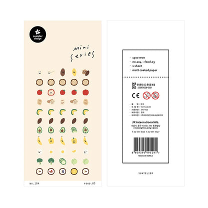 Korean Brand Suatelier Collection Daily Food Vlog Stickers DIY Scrapbooking Journey Diary Stationery Stickers Supplies Beauty World Shop