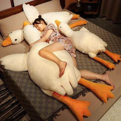 Hot 50/90/130CM Funny Goose Plush Stuffed Soft Duck Sleeping Pillow Sofa Cushion Kids Girlfriend Birthday Gift Toy Beauty World Shop
