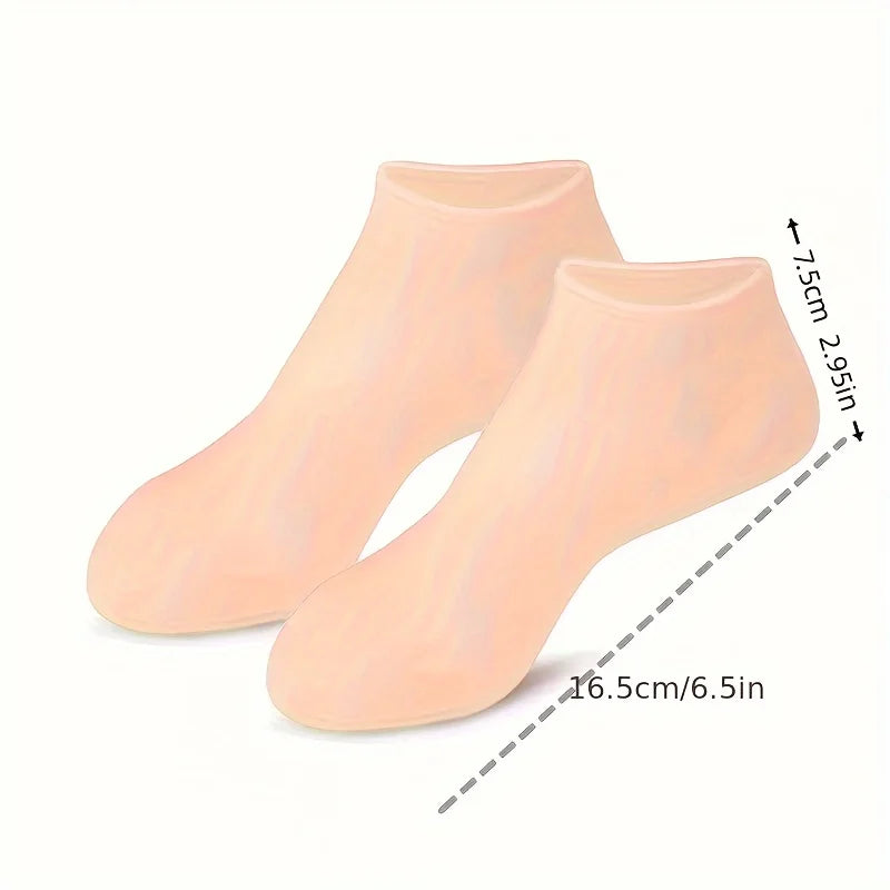 2 Pack Silicone Elastic Moisturizing Foot Socks, Spa Massage Moisturizing Gel Socks for Dry Cracked Feet, Foot Care Socks Tools Beauty World Shop