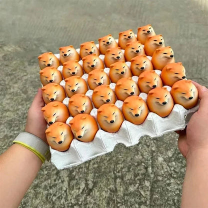 Creative Shiba Inu Realistic Egg Shape PVC Desk Decor Dog & Egg Union Decorations For Home Offices Fun Christmas Gifts Beauty World Shop