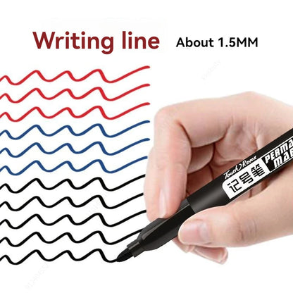 6 Pcs/Set Permanent Art Marker Pen Fine Point Waterproof Ink Thin Nib Crude Nib Black Blue Red Ink 1.5mm Fine Color Marker Pens Beauty World Shop