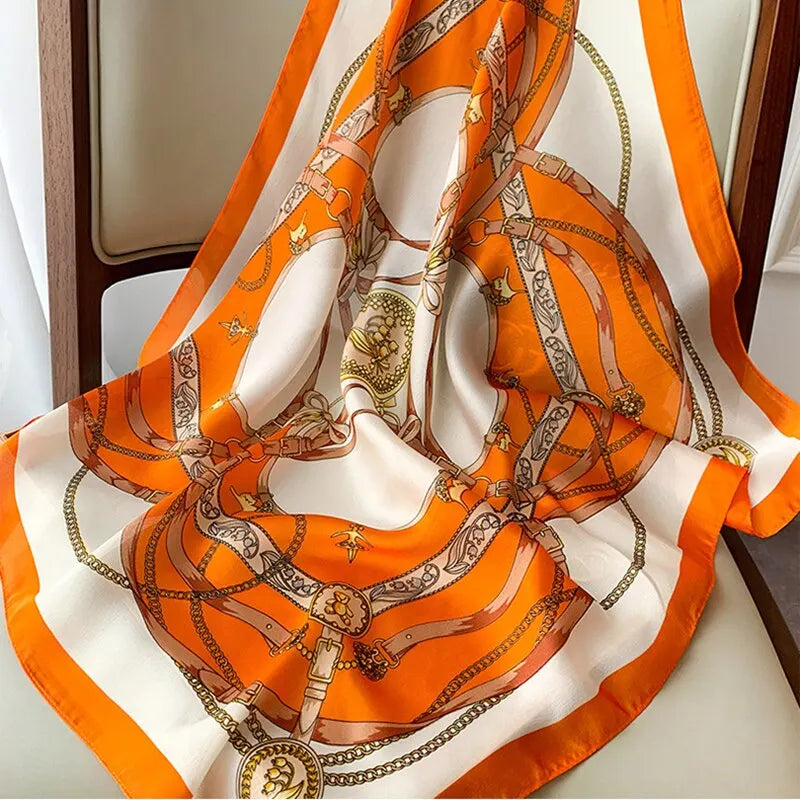70cm Silk Feeling Square Scarf Women Satin Bandana Print Scarves Head Band Fashion Lady Hair Shawl Wrap Female Neckerchief Hijab Beauty World Shop