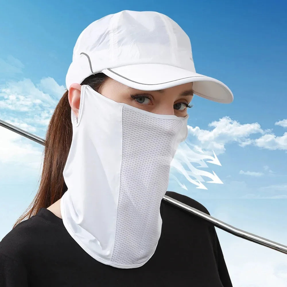Unisex UV Protection Outdoor Neck Wrap Cover Sports Sun Proof Bib Ice Silk Mask Face Cover Neck Wrap Cover Sunscreen Face Scarf Beauty World Shop