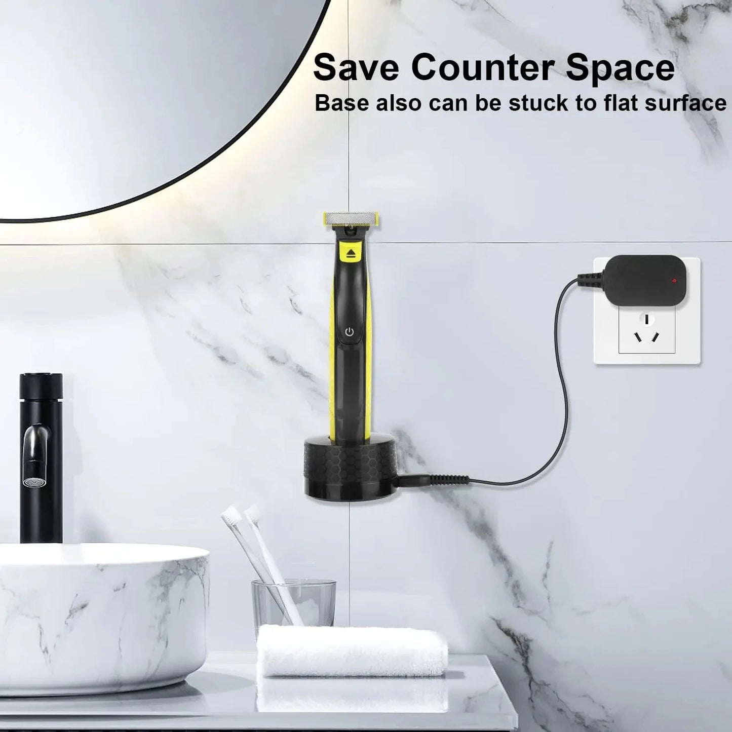 Shaver Charger Holder  One Blade QP2520 QP2530 QP2620 QP2630 Hybrid Electric Trimmer Wall Mounted Charging Base Beauty World Shop