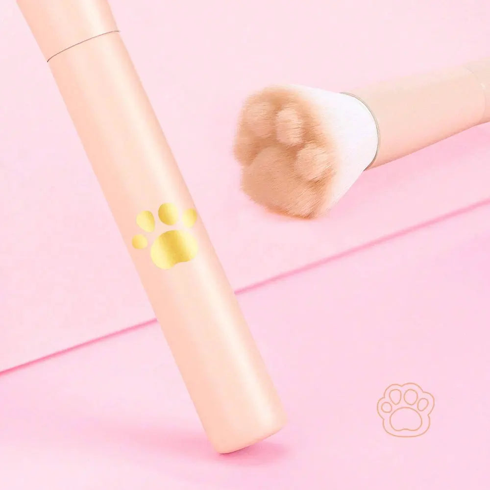 1pc New Cat Paw Blush Brush With Storage Box, Professional Makeup Tool Suitable For All Skin Types Beauty World Shop