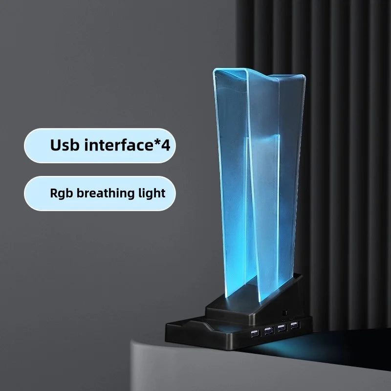 ITLY A12 RGB-Illuminated Transparent Gaming Headset Stand with LED Display, Phone Holder & Organizer Headphone Stand