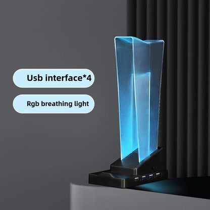 ITLY A12 RGB-Illuminated Transparent Gaming Headset Stand with LED Display, Phone Holder & Organizer Headphone Stand