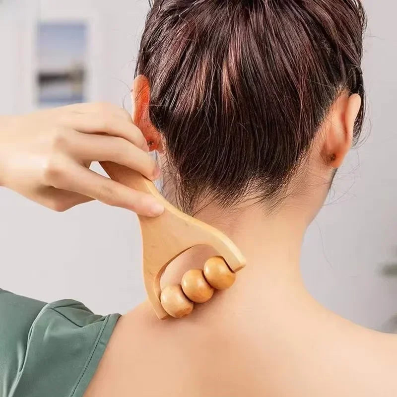 1pc wooden massager, compact shoulder and leg roller massage, suitable for whole body, face and neck. Beauty World Shop