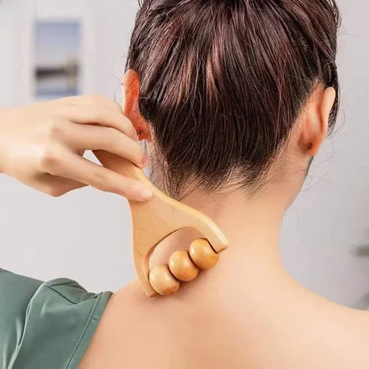 1pc wooden massager, compact shoulder and leg roller massage, suitable for whole body, face and neck. Beauty World Shop