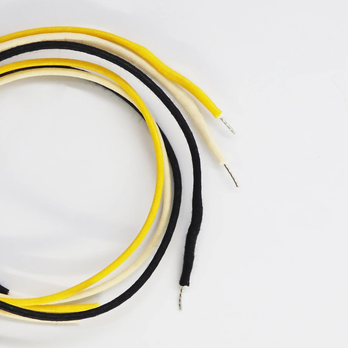 Cloth-covered Waxed Vintage-style Pushback Guitar Wire (white/black/yellow)Pushback Wire for Electric Guitar Upgrade,22 AWG wire Beauty World Shop