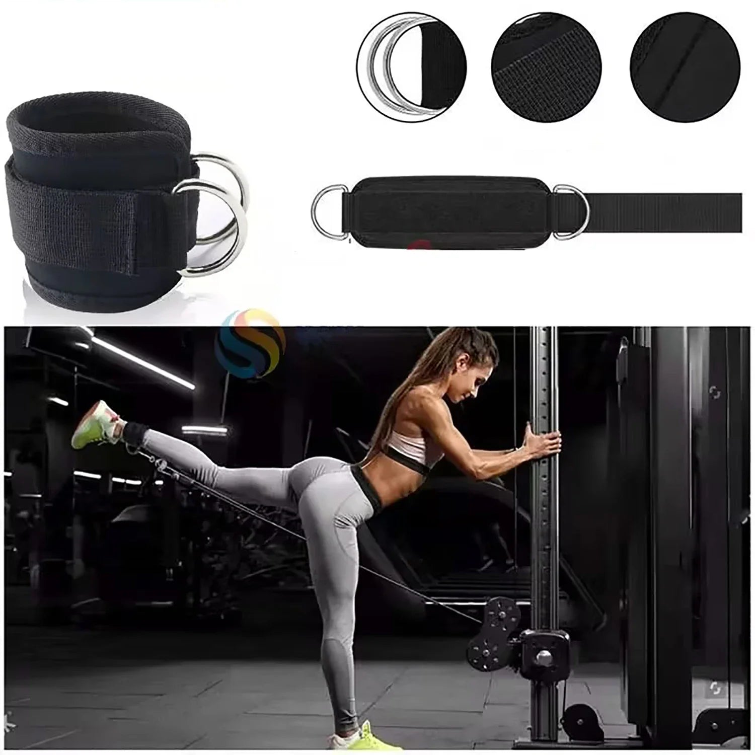 1pc Ankle Straps for Cable Machines Padded Ankle Cuffs for Leg Exercise WorkoutsFully Adjustable and Breathable Ankle Beauty World Shop