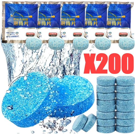 200-10pcs Solid Cleaner Car Windscreen Cleaner Effervescent Tablet Auto Wiper Glass Solid Cleaning Concentrated TabletsDetergent Beauty World Shop