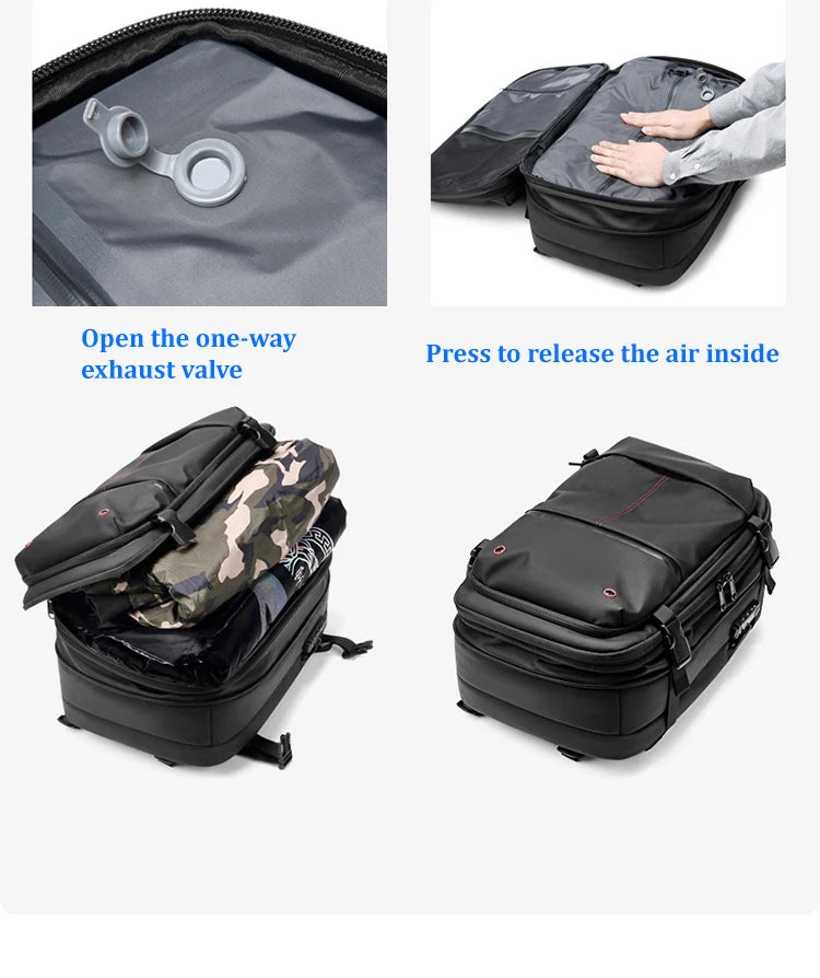 Travel Men 17 Inch Laptop Backpack Vacuum Compression Backpack Business Large Capacity School Backpack Expand Outdoor Backpack Beauty World Shop