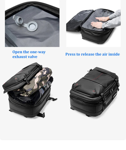Travel Men 17 Inch Laptop Backpack Vacuum Compression Backpack Business Large Capacity School Backpack Expand Outdoor Backpack Beauty World Shop