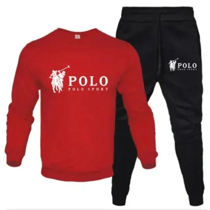 Men's autumn and winter sets of round-neck sweatshirts and jogging pants autumn and winter fashion outdoor fitness and casual Beauty World Shop
