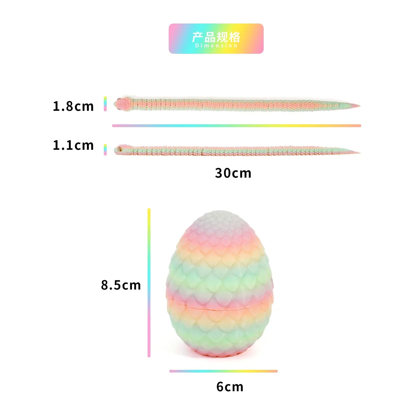 3D Printing Action Figure Snake Egg Toys Creative Stress Relief Anime Figures Moveable Rotation Desktop Ornaments Gift Beauty World Shop