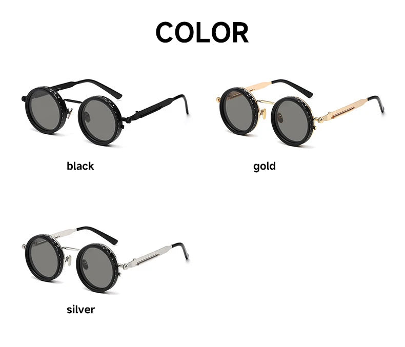 ND Dimming Glasses Polarized Sunglasses Men Women Round Retro Punk Driving Eyeglasses Outdoor Shades UV400 Adjustable Eyewear Beauty World Shop