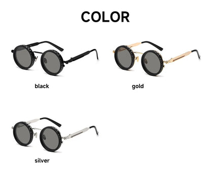 ND Dimming Glasses Polarized Sunglasses Men Women Round Retro Punk Driving Eyeglasses Outdoor Shades UV400 Adjustable Eyewear Beauty World Shop