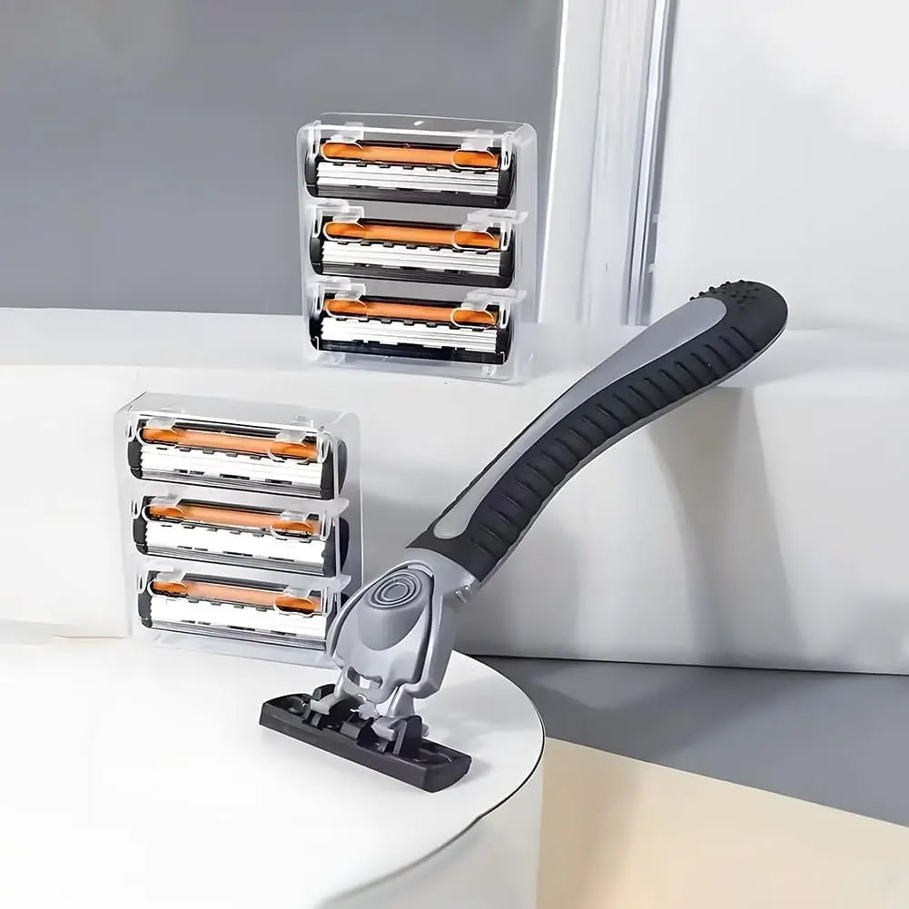 Variety Packs Skin Guard Anti-Slip Handle Replacement Triple Blades Reusable Safety Manual Razors for Men Shaving Bathing Trave Beauty World Shop