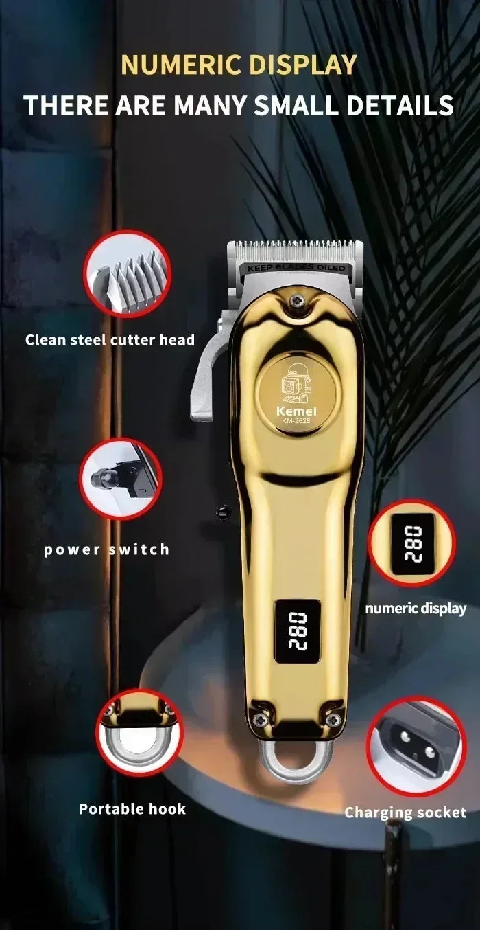 Kemei Hair Clippers KM-2628 KM-678 KM-2024 Professional Electric Beard Clipper Rechargeable Men's Shaver Hair Trimmer Kit Men Beauty Trend Shop
