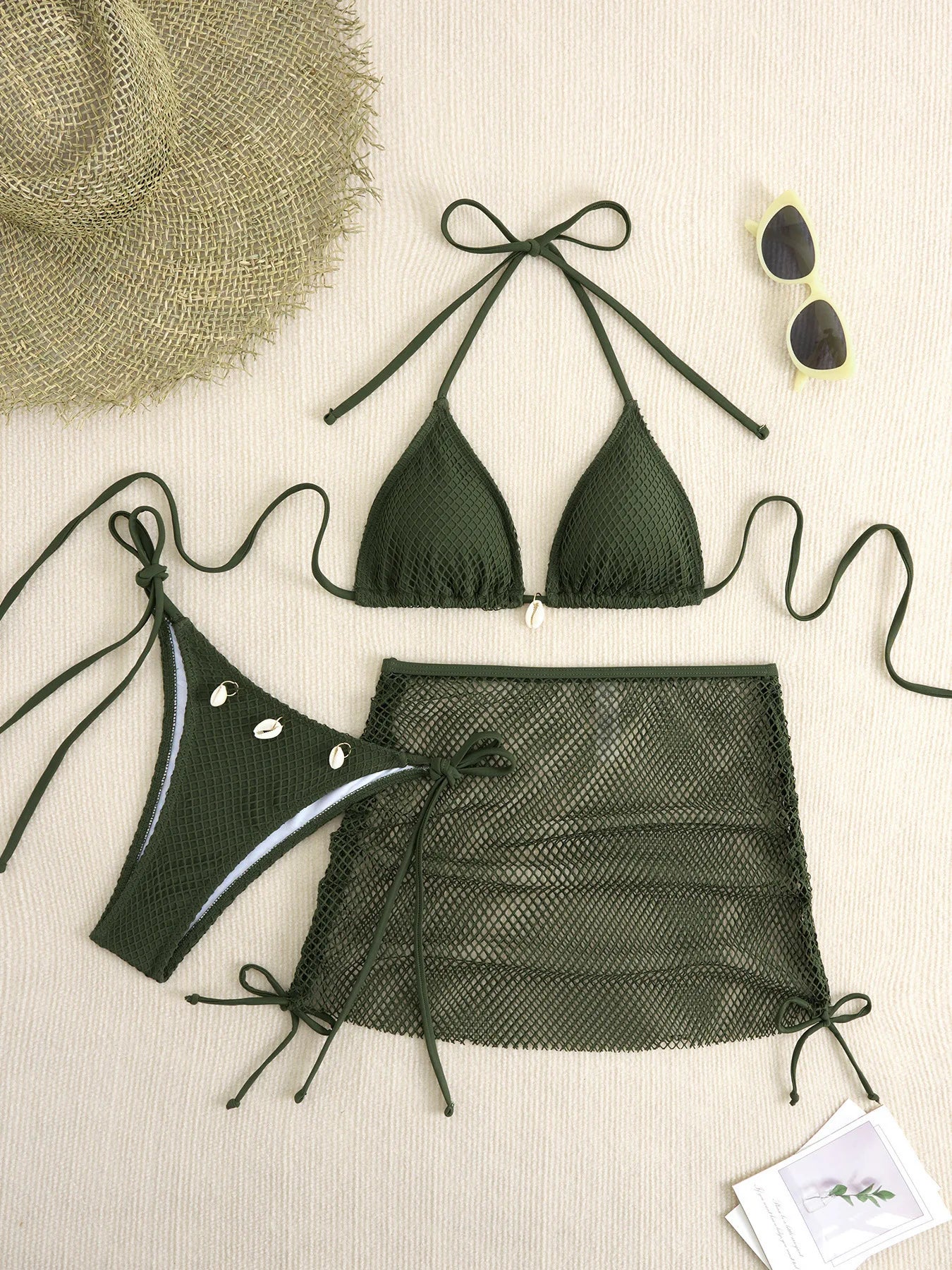 New Sexy Net Bikinis Female Swimsuits Women Three-Piece Swimwear Beach Swim Wear Bathing Suits Brazilian Bikini Set Pool Bather Beauty World Shop