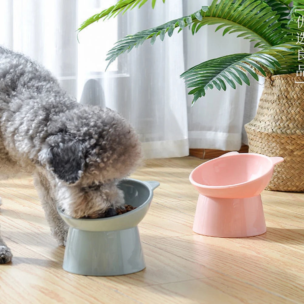 Tilted Cat Food Bowl Elevated Cat Bowl Ergonomic Cat Food Dish Anti Vomiting Plastic Feeding Bowl Non Slip for Flat- Faced Cats Beauty World Shop