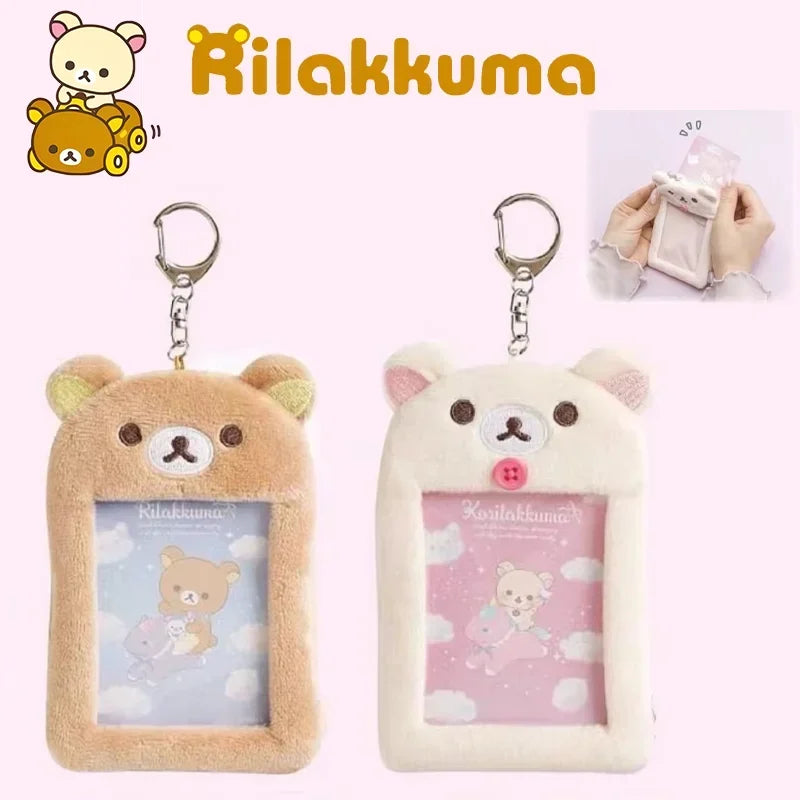 Rilakkuma Plush Keychain Card Holder Photo Protective Case Cartoon Anime Derivative Peripherals Bags Pendant Accessories Gifts Beauty World Shop