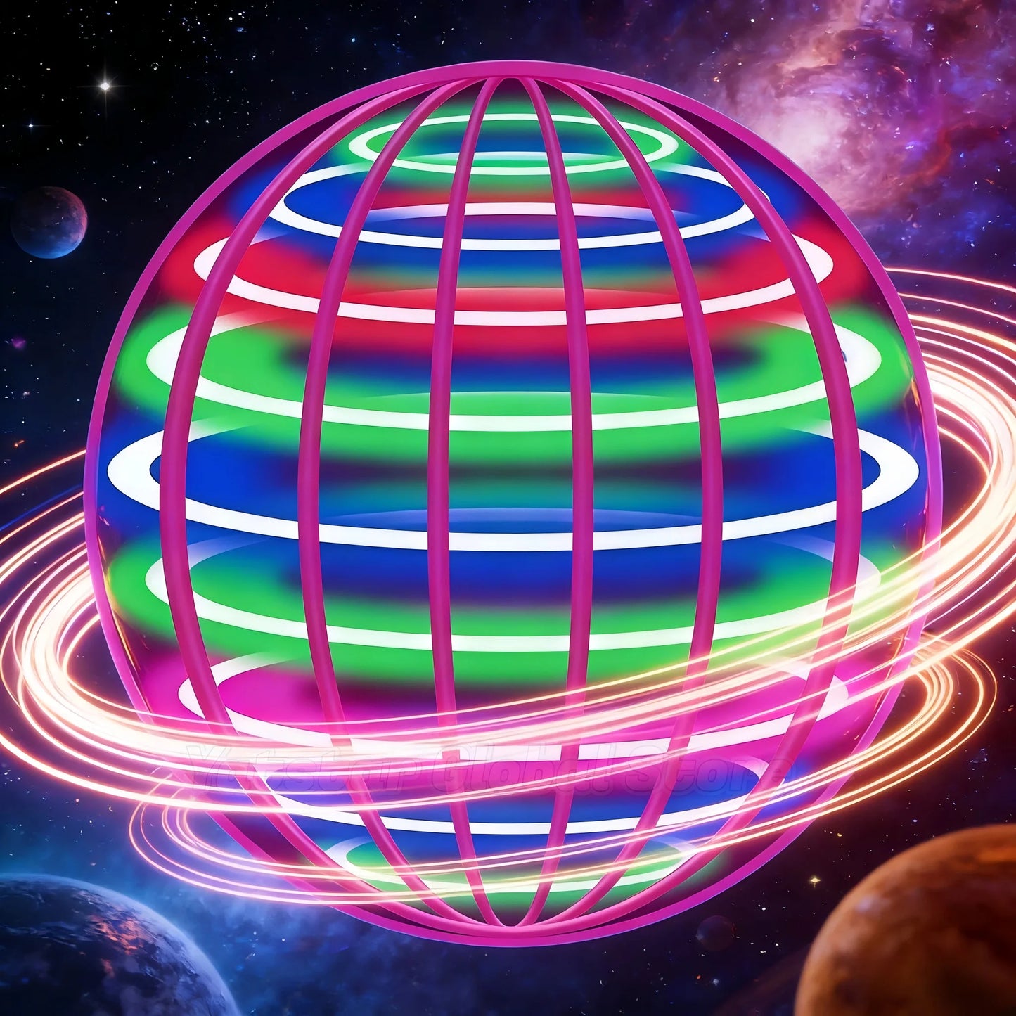 LED Colorful Flying Ball Automatic Boomerang Hover Orb, Gyroscopic Anti-Gravity Black Tech Magic Flying Toys for Children Gifts Beauty World Shop