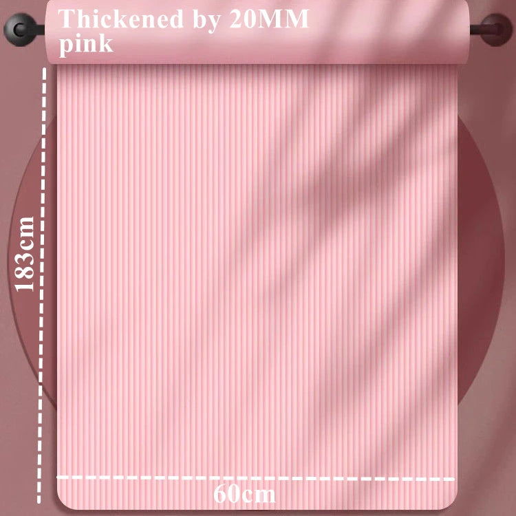 20MM 183×60cmThick Yoga Mats Anti-slip Sport Fitness Mat Blanket for Exercise Yoga and Pilates Gymnastics Mat Fitness Equipment Beauty World Shop