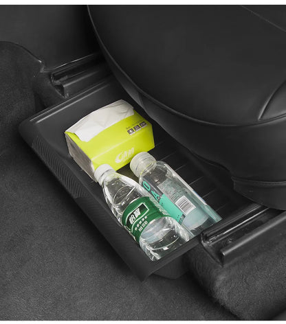 For Tesla Model Y Under Seat Storage Box Case Car Seat Organizer Vehicle Underseat Drawer Holder for Tesla Model Y Interior Tray Beauty World Shop