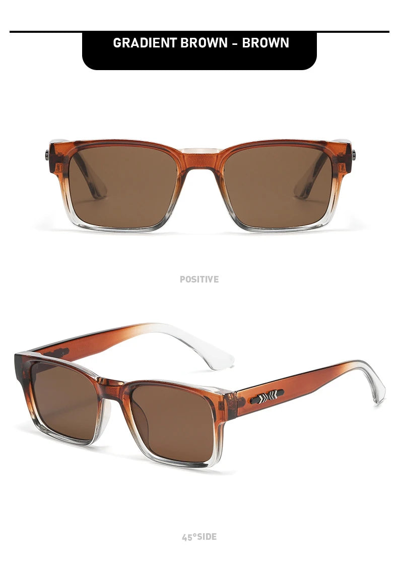 Light Luxury Square Sunglasses Minimalist Design Elegant Unisex Uv400 Protection Sun Glasses 9017 Beauty World Shop