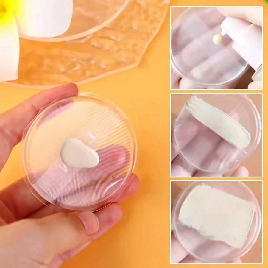 1/2Pcs Silicone Makeup Sponge, Water-Based Crystal Jelly BB Cushion Puff, Transparent Makeup Foundation Sponge, Non-Absorbing Beauty World Shop