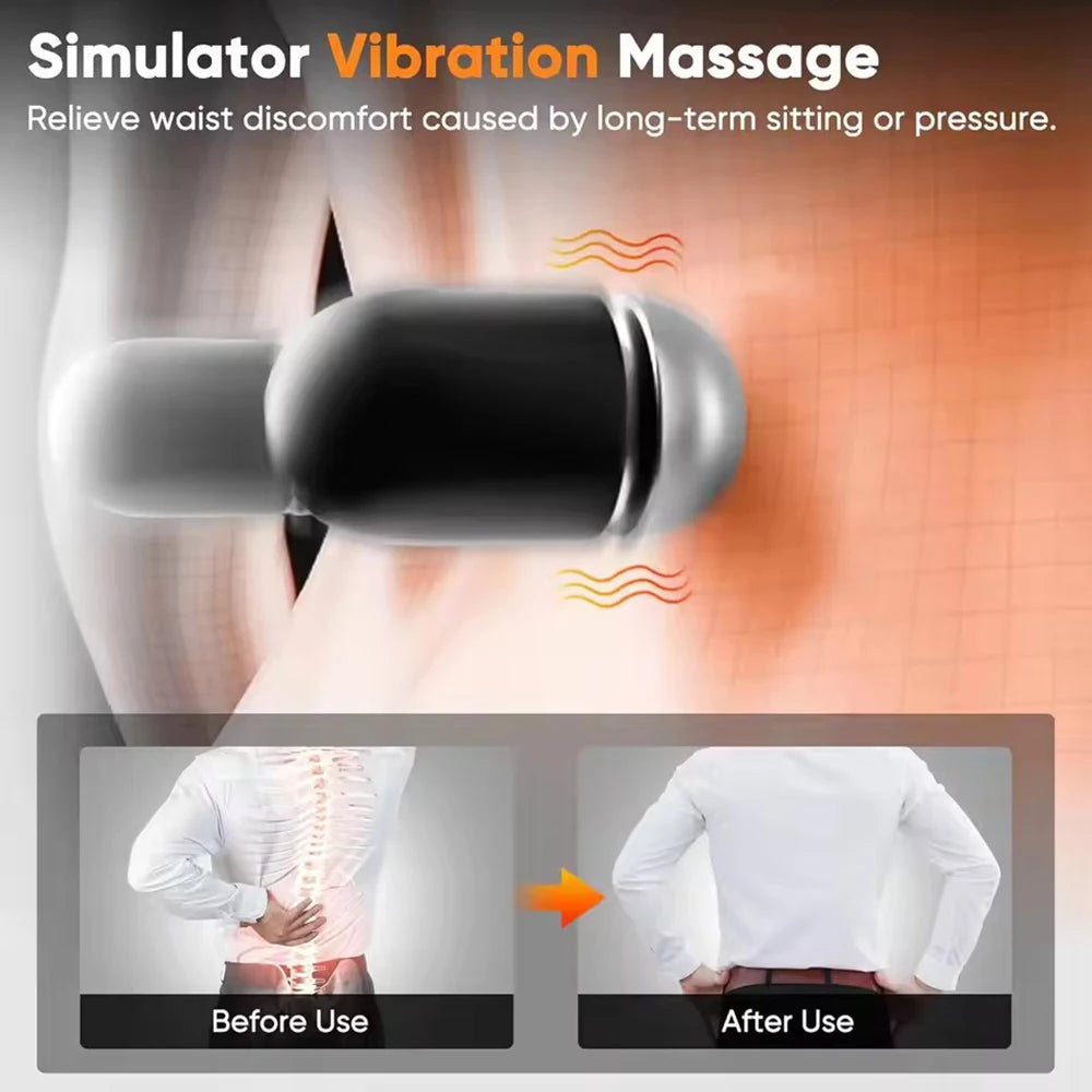 Heating Vibration Massage Pillow Electric Lumbar Support Pad Bed Sleeping Waist Protection Cushion Lying Flat Waist Pain Relief Beauty World Shop