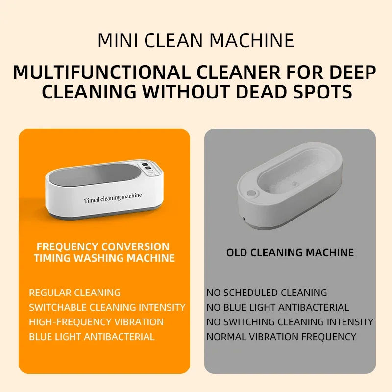 2026 Ultrasonic Glasses Cleaner 50KHz Contact Lens Cleaner Household Timer Jewelry Toothbrush Cleaner Brush Dentures New Beauty World Shop