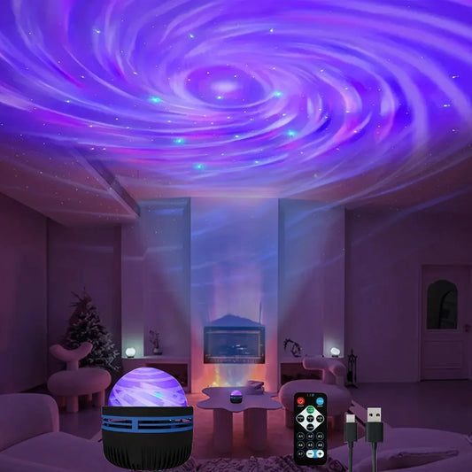 LED Galaxy Projector Light Multi-color Remote Control for Bedroom Decoration Christmas Star Projector Night Light New Year Gift Beauty World Shop