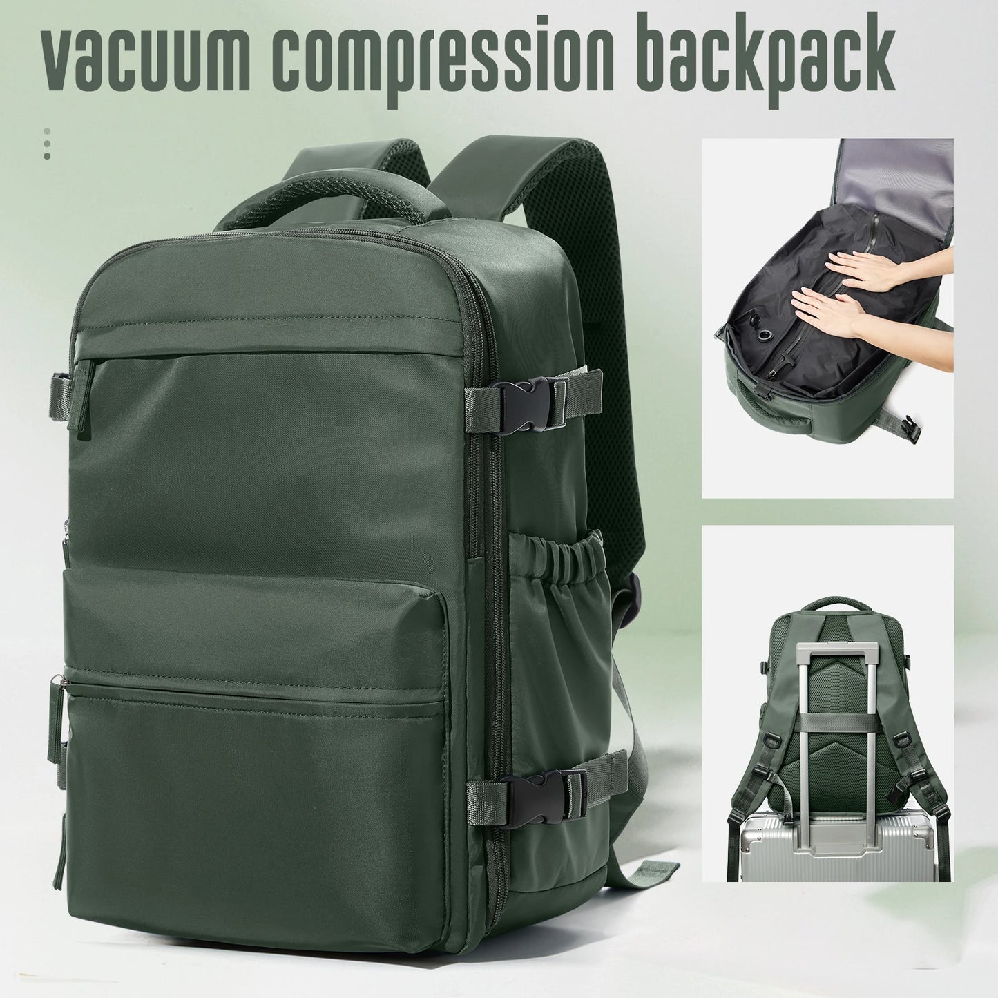 Vacuum Backpack Travel Bag for Men Large Capacity Backpack Business Laptop Backpack Women Men Expandable Backpack School Bag Beauty World Shop