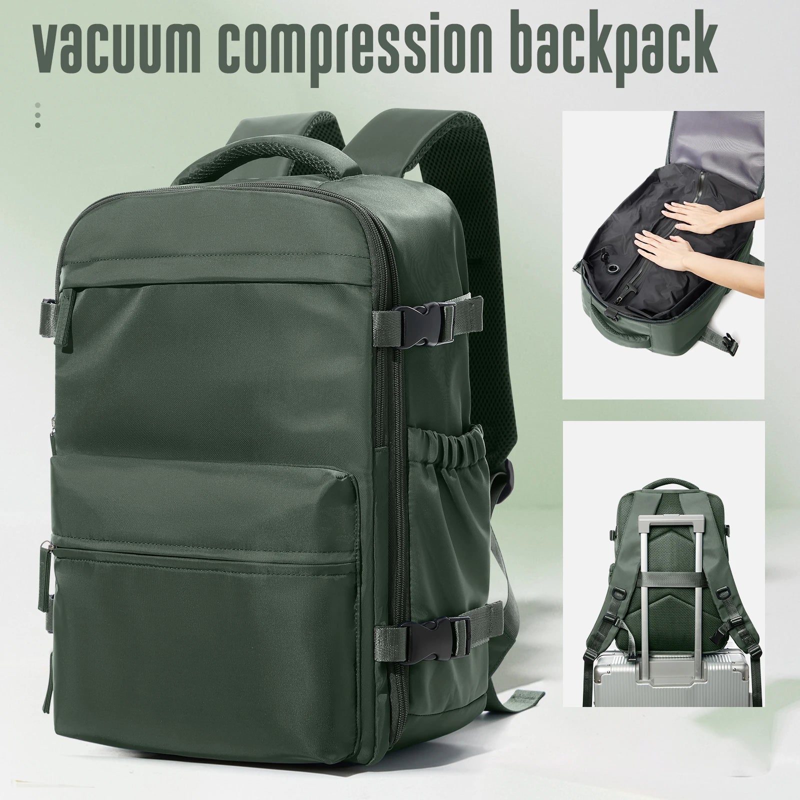Vacuum Backpack Travel Bag for Men Large Capacity Backpack Business Laptop Backpack Women Men Expandable Backpack School Bag Beauty World Shop