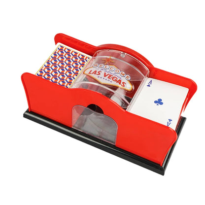 Red/Black Manual Card Shuffler 2 Deck with Hand Crank, Card Shuffler for Blackjack, UNO, Poker, Playing Card Dealer Machine Beauty World Shop