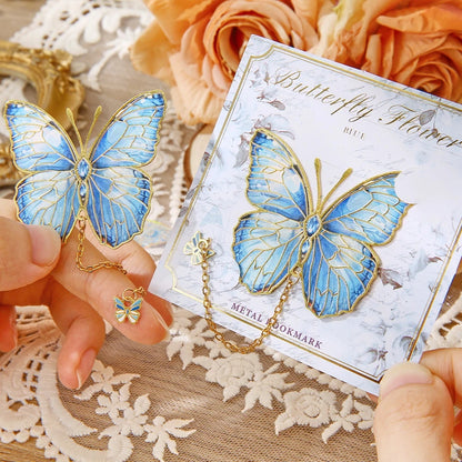 Mini Cute Butterfly Metal Bookmark With Chain And Gold Foil Design, Butterfly Book Page Holder, Vintage Bookmark To Aid Reading Beauty World Shop