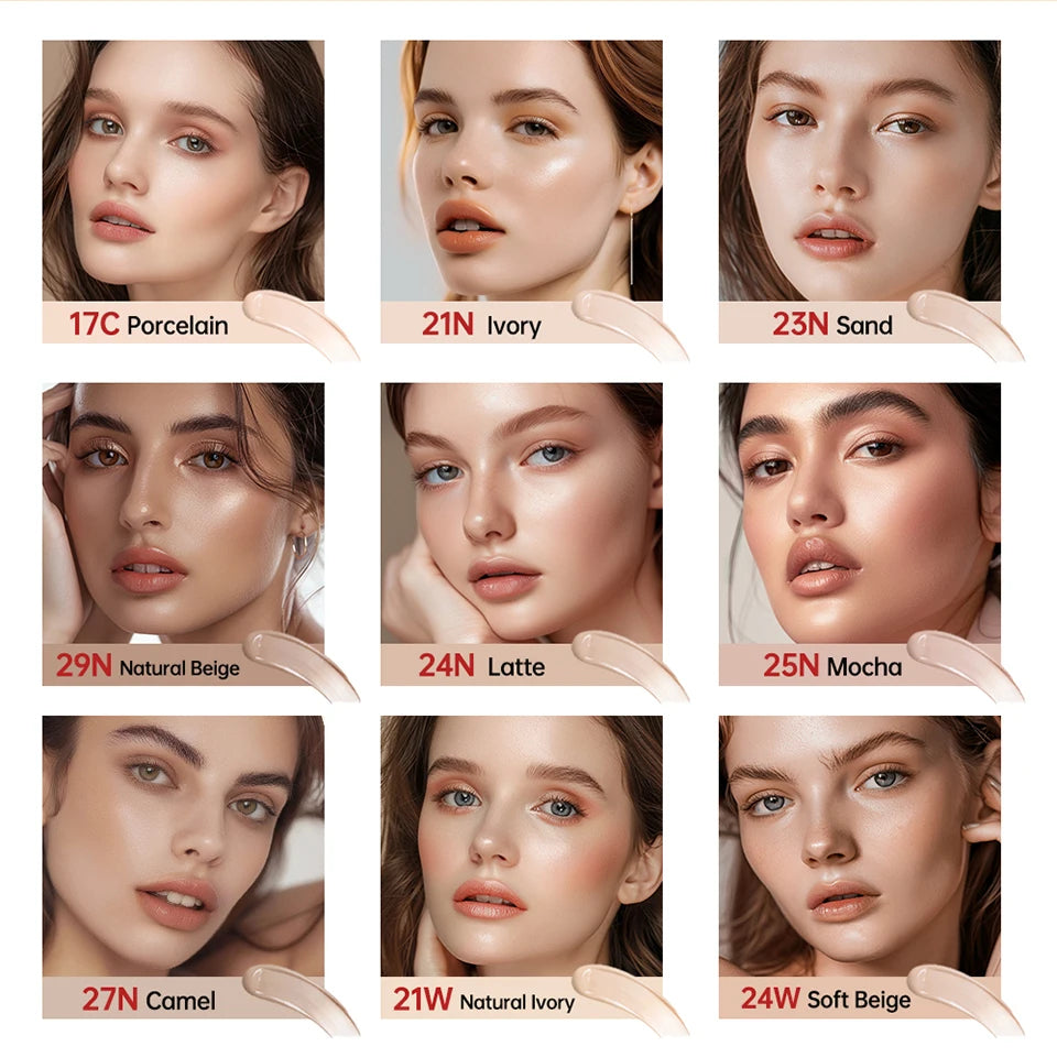 Sunscreen Cushion Foundation Fit Cushion Foundation Full Coverage Waterproof Long-lasting Concealer Long-lasting Makeup Beauty World Shop