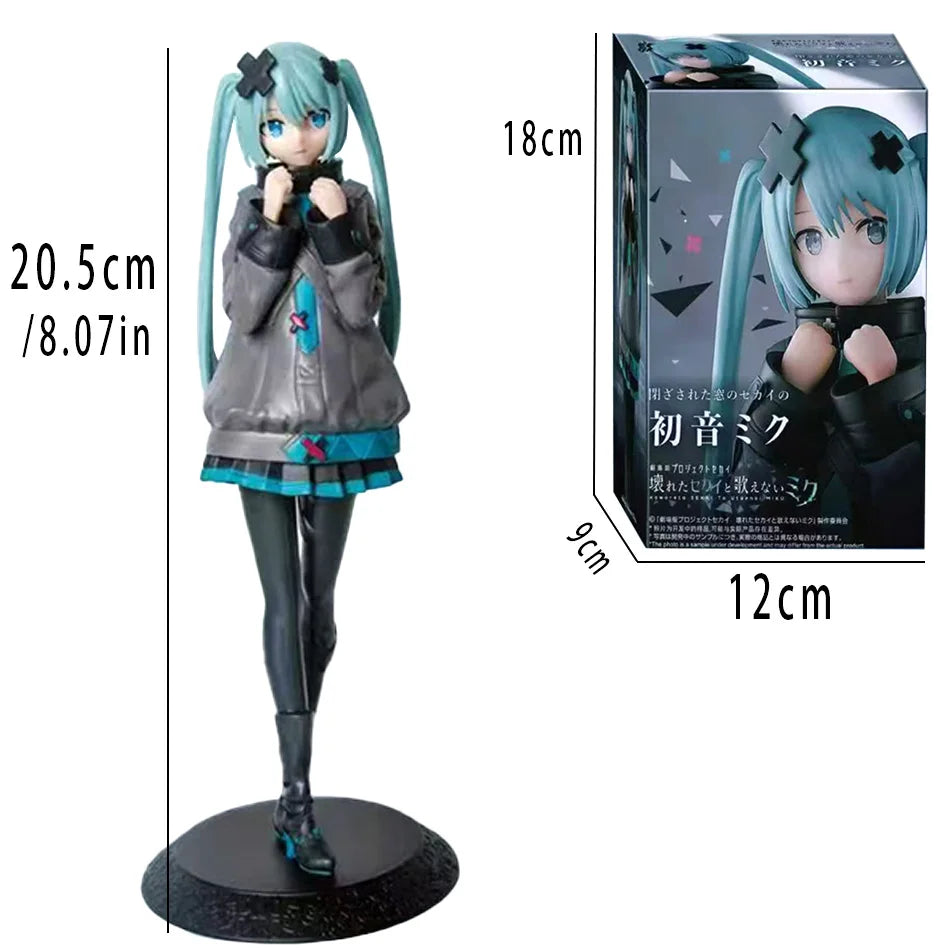 New 12-20cm Desktop Cute Hatsune Miku Kwaii Style Anime Figure Toys PVC Model Collector Doll Birthday Gift Beauty World Shop