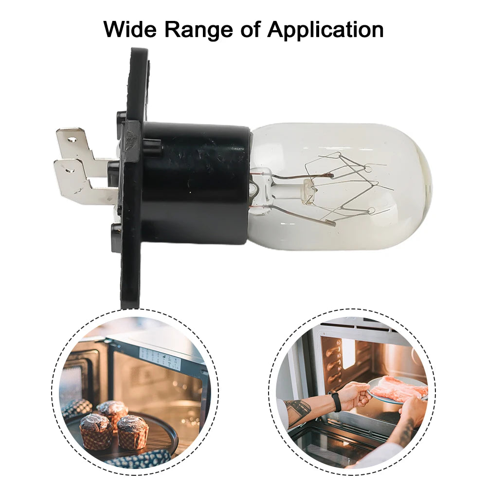 2A 250V 20W Microwave Oven Bulb Refrigerator Lighting Bulb Base Design With Holder Replacement Universal Beauty World Shop