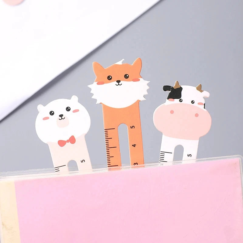 50-Pack Cartoon Animal Bookmarks, Dual-Purpose Bookmarks and Rulers for Office and School Use, Cute Bear and Kitten Bookmarks fo Beauty World Shop