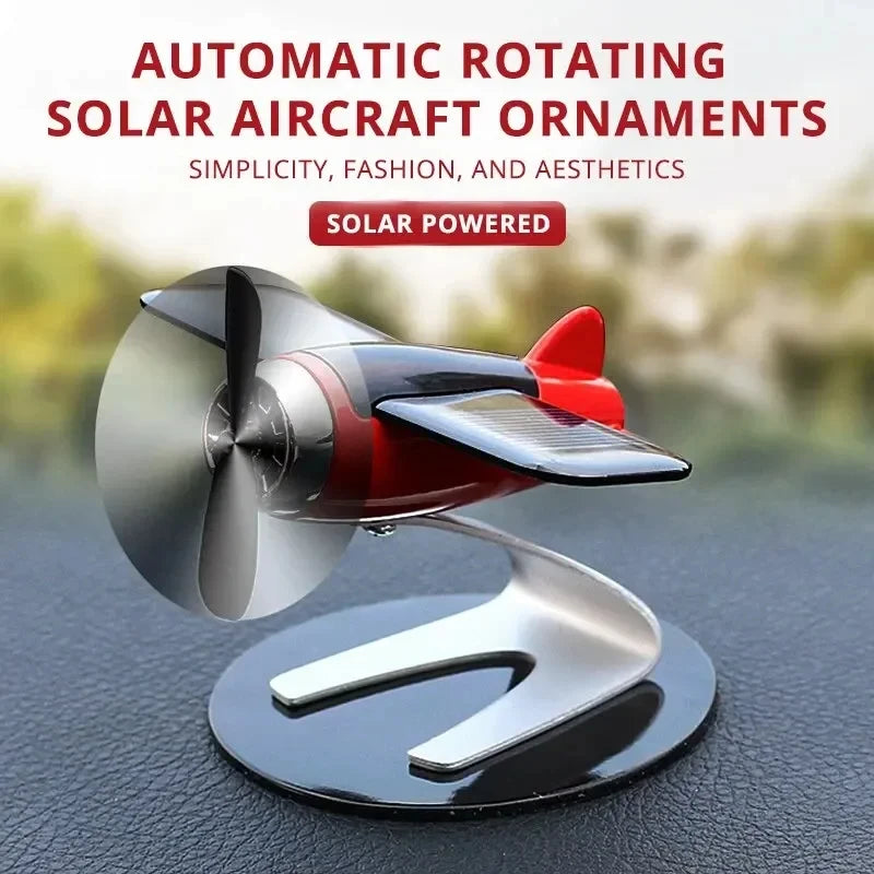 Solar Airplane Creative Men's Car Decoration Car Interior Accessories Desktop Ornament Gift For Woman, Man, Car Enthusiast Beauty Fashion